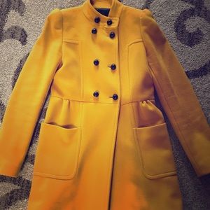 Zara mustard yellow wool coat